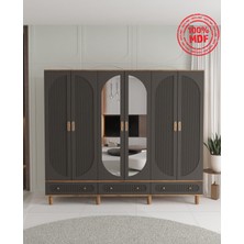 T&B Soho 6 Kapaklı Çekmeceli Gardırop - Tamamı Mdf