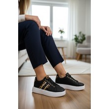 Mia Marya Leopar Detaylı Kadın Sneaker Ortopedik Iç Taban Destekli Faylon Kalın Taban Spor Ayakkabı