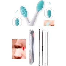 2'li Cilt Bakım Seti - Peeling Fırçası +4'lü Komedon Seti