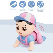 Shoplandu Sevimli Emekleyen Şapkalı Oyuncak Bebek - 12 cm Bebekler Için Sesli Müzikli Emekleme Arkadaşı