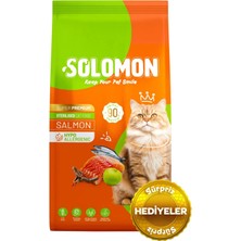 Solomon Kısırlaştırılmış Somon'lu Süper Premium Kedi Maması 9 kg Düşük Tahıllı  Hipoalerjenik