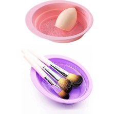 ® Kaanabilir Silikon Makyaj Fırça Temizleme Matı Makyaj Aleti Yıkama Pedi Kurutma Standı