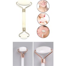Beyaz Yeşim Taşı Çift Başlıklı Quartz Masaj Aleti