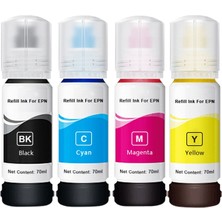 Baskistan Epson L3250 Uyumlu 103 Mürekkep 4 Renk 70 ml Yüksek Performanslı Dolum Seti