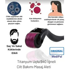 Dermaroller Titanyum Uçlu 1 mm 540 Iğneli - Iğneli Cilt Yüz Vücut Yenileme Masaj Aleti