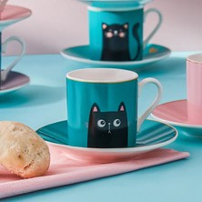 Karaca Paws 6 Kişilik Porselen Kahve Fincanı 80 ml Sevimli Desenli Set 6 Adet