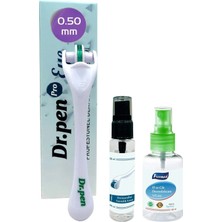 Dermaroller 0.50 mm Titanyum 180 Iğneli Ince Başlıklı Derma Roller Dezenfektan Hediyeli