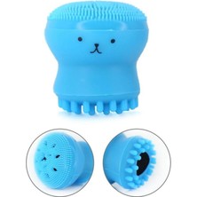 Ahtapot Şekilli Peeling Silikon Yüz Temizleme Fırçası Mavi Renk
