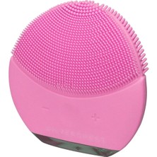 Pembe Silikon Yüz Temizleme Fırçası Sonik Titreşim Masaj Aleti