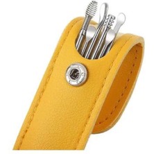 Deri Çantalı 6 Parça Çelik Kulak Temizleme Seti