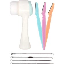 3'lü Cilt Bakım Seti - 4'lü Komedon + Çekiç Fırça + 3'lü Ustura