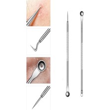 Siyah Nokta-Sivilce-Akne Leke Temizlemeye Yardımcı Komedon 2'li Kutulu Çelik Set