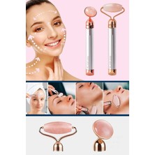 Yeni Nesil Kuvars Yeşim Taşı Pilli Titreşimli Çift Başlıklı Değişebilir Yüz Masaj Aleti