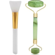Çift Taraflı Yeşim Taşı ve Yüz Maskesi Sürme & Soyma Aparatı ,plastik Uçlu Maske Fırçası