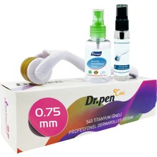 0.75 mm Dermaroller 540 Titanyum Iğneli Orijinal Derma Roller Dezenfektan Hediyeli