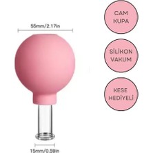 Silikon Vakumlu Göz ve Burun Çevresi Cam Masaj Kupası No:1 Pembe Renk