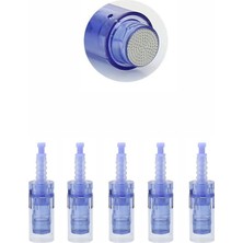 5 Adet Nano Pin Dermapen Başlık Mavi Klipsli A6 Cihazına Uyumlu