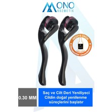 Dermaroller Titanyum Uçlu Iğneli 0.30MM - Kaş Kirpik Çıkarmaya Yardımcı Cilt, Yüz Için Bakım Tarak