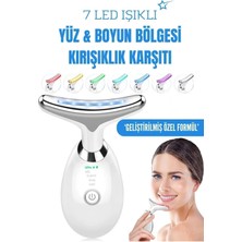 Kırışıklık Karşıtı Güzellik Cihazı, Sıcak Kompres Işık Terapisi Ems Yüz Masajı Boyun Kaldırma