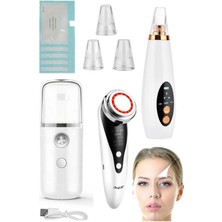 3'lü Yüz Bakum Cihazı Seti Vakumlu  Temizleyici & Buhar Cihazı & 5 In 1 Yüz Ütüsü Güzellik Bakım