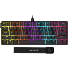 CoverZone 61 Tuş Mekanik Gaming Klavye Kablolu Red Switch Hot-Swap Rgb Aydınlatmalı Kompakt 60% Düzen Type-C USB N-Key Rollover Oyuncu Klavyesi Windows Android Uyumlu | Ajazz NK61 (Siyah - NK61)
