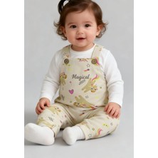 Pitiko Eğlenceli Desen 2'li Bebek Salopet Seti(Tişört+salopet)