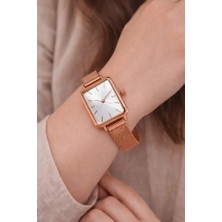 Sonsuzsaat Vintage Kadın Kol Saati Rose Renk Beyaz Kadran Şık Sade SU-437