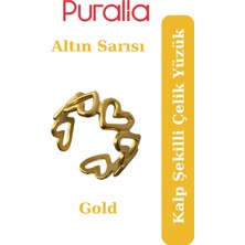 Puralia Kalp Şekilli Ayarlanabilir Çelik Yüzük