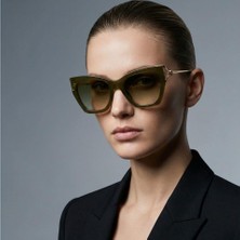 Alexander Mcqueen AM0375S 004 Yeşil Geometrik Kadın Güneş Gözlüğü 99-01