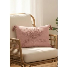 The Mia Püsküllü Kırlent Gül Kurusu 35X50CM