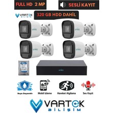Uniwiz 4 Kameralı Full Hd 1080P Ahd Kamera Seti + 320GB Hard Diskli (Sesli Kayıt) Özelliği
