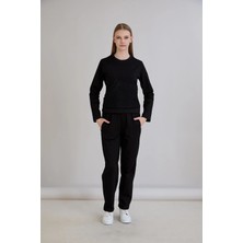 Sortie Collection Triko Garnili Sweatshirt Takım Siyah