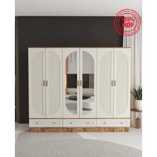 T&B Soho 6 Kapaklı Çekmeceli Bazalı Gardırop - Tamamı Mdf