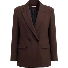 Nauve Kruvaze Oversize Vatkalı Blazer Ceket
