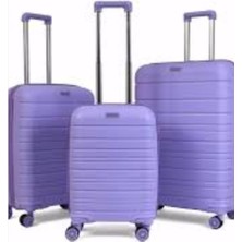 Mercan Bags Karbon Pp Büyük Boy Horizon Serisi Kırılmaz Seyahat Valizi 3'lü Set
