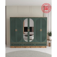 T&B Soho 6 Kapaklı Çekmeceli Bazalı Gardırop - Tamamı Mdf
