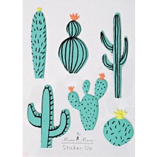 Meri Meri - Cactus Puffy Stickers - Kaktüs Kabartmalı Çıkartmalar