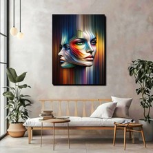 Artprinta Renkli Soyut Kadın Portre Kanvas Tablo – Modern Sanat Duvar Dekoru