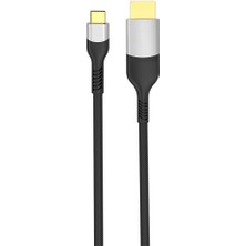 Heptek İletişim Gri QG08 8k 60 Hz Görüntü Kalitesi Type-C To Display Port Kablo 3m