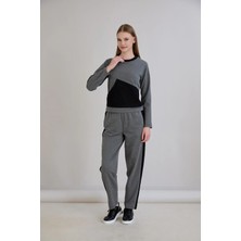 Sortie Collection Triko Garnili Sweatshirt Takım Antrasit