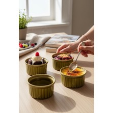 Lia Porselen 4'lü Suffle Kabı Seti 10 cm - Hardal