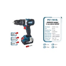 Proter Pst 740 Bl 4.0 Ah 20 V Li-Ionpil 2 Vts.darbeli Kömürsüz Şarjlı Matkap P1EA074