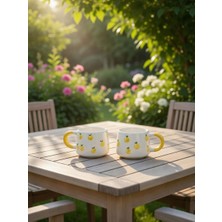  evinbizden limon desenli 2'li sevimli şık seramik kupalar