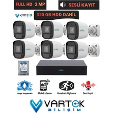 Uniwiz 6 Kameralı Full Hd 1080P Ahd Kamera Seti + 320 GB Hard Diskli (Sesli Kayıt) Özelliği