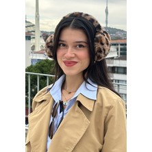 Mollycrush Kadın Leopar Peluş Kulaklık | Kışlık Yumuşak Dokulu Şık Kulak Koruyucu