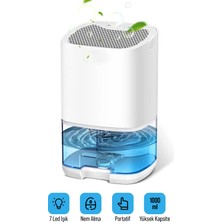 Saravita 1000ML Nem Alma Cihazi  Hava Kurutucu Banyo Mutfak Oda Için LED Işıklı Dehumidifer Nem Emici