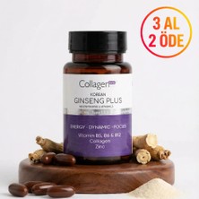 Collagen Forte Platinum Kırmızı Kore Ginseng Plus, Hidrolize Kolajen, Vitamin B5-B6-B12 & Çinko, 1000mg Softjel Kapsül
