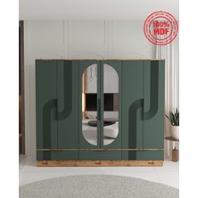 T&B Ekin 6 Kapaklı Çekmeceli Bazalı Gardırop - Tamamı Mdf