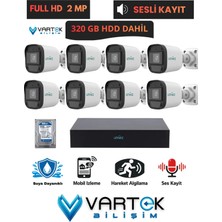 Uniwiz 8 Kameralı Full Hd 1080P Ahd Kamera Seti + 320 GB Hard Diskli (Sesli Kayıt) Özelliği