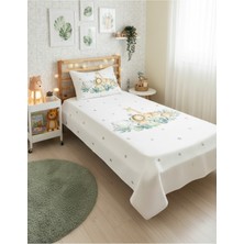 Özgürce Sevimli Orman Hayvanları Desenli Tek Kişilik Çocuk Pike Takımı 160X230